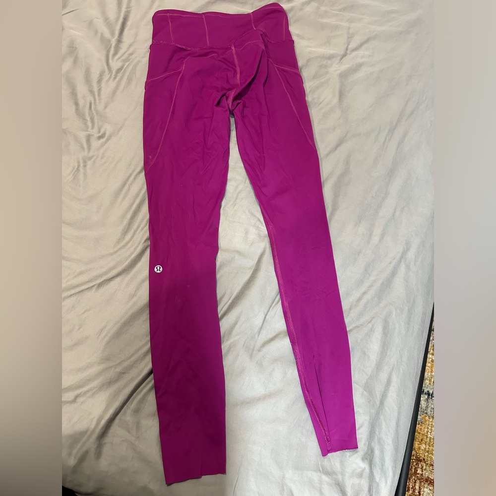 Lululemon fast and free high rise leggings 25” rough hem